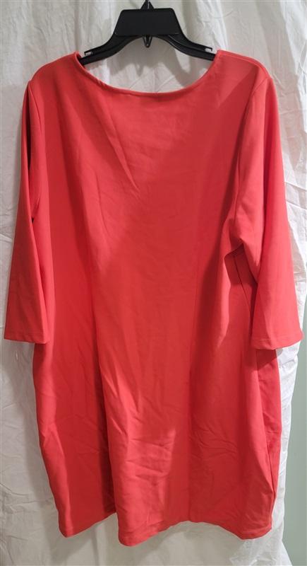 NWOT Boston Proper 2X Beyond Travel Orange V Neck Sheath Dress 114685