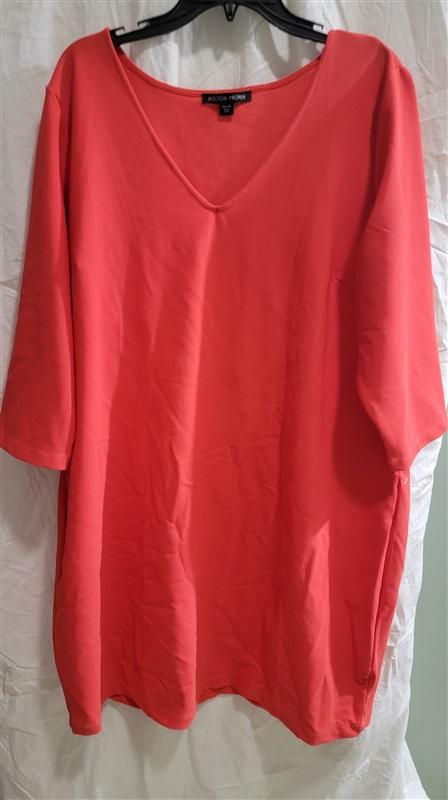 NWOT Boston Proper 2X Beyond Travel Orange V Neck Sheath Dress 114685