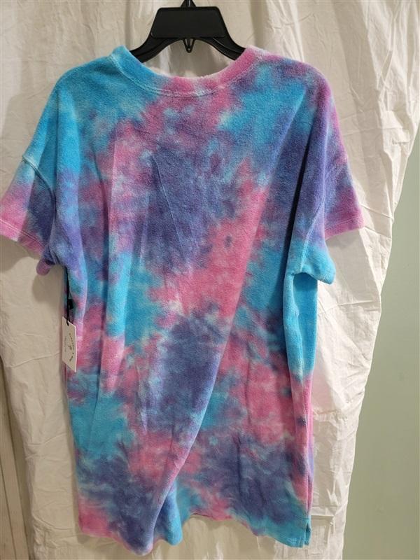 NWT Electric Rose M Baxter Terry Dress Tie Dye Pink Blue 114687