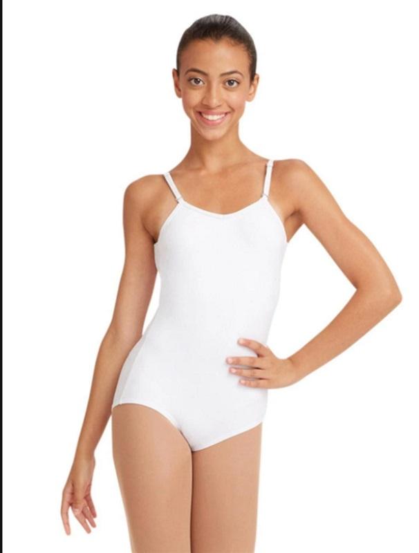 NWt Capezio XS TB1420 Camisole Leotard w/ Adjustable Straps Adult White 114723