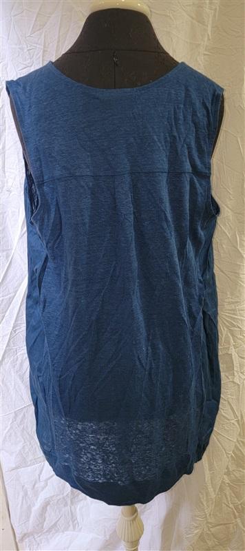 NWOT J Jill Love Linen V Neck Tank Top Sapphire Blue 114778