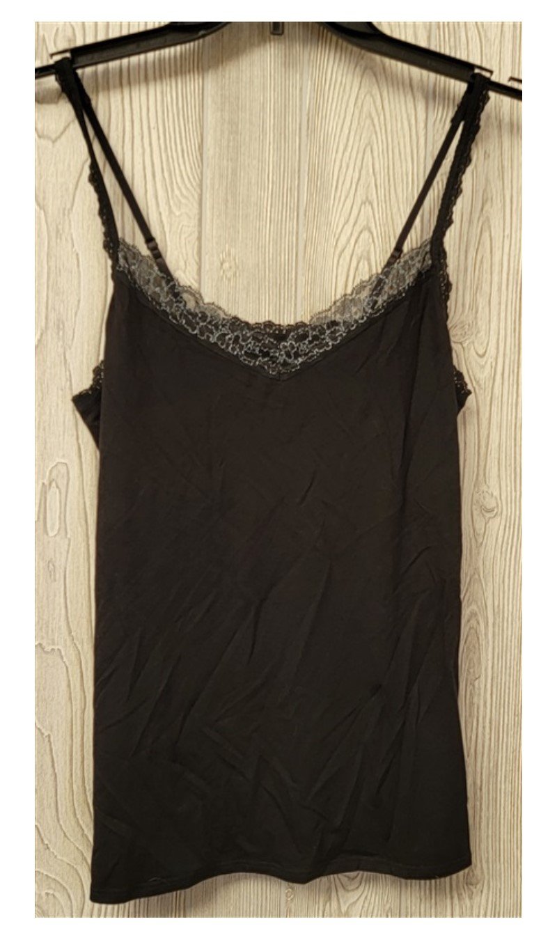 NWOT Hanky Panky S 636646S Modal Classic Silver Black Lace Trim Cami 114791
