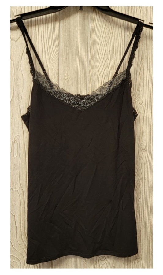 NWOT Hanky Panky S 636646S Modal Classic Silver Black Lace Trim Cami 114791