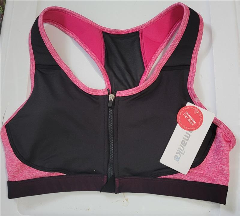NWT Marika M Savannah High Impact Zip Front Clasp Underwire Sports Bra 114798