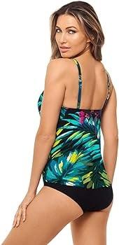 NWT MiracleSuit 8 Amoressa Lauren Jungle V-Neckline Underwire Tankini Top 114810