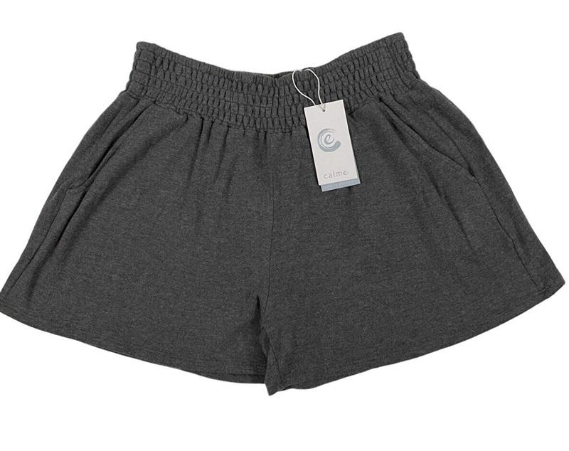 NWT Calme M Cozy Pull On Shorts Gray 114849