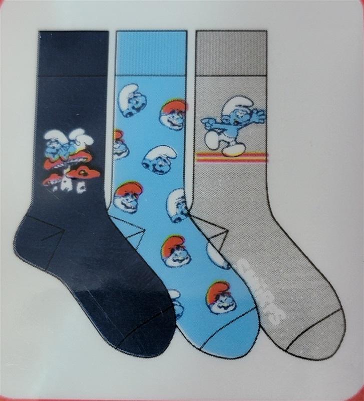 NWT The Smurfs Smurfette Papa Smurf 3 Pack Crew Socks 114873
