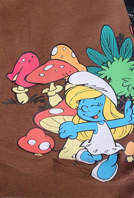 NWT Peyo Have a Smurfy Day Anniversary Sweatshirt Brown 114874