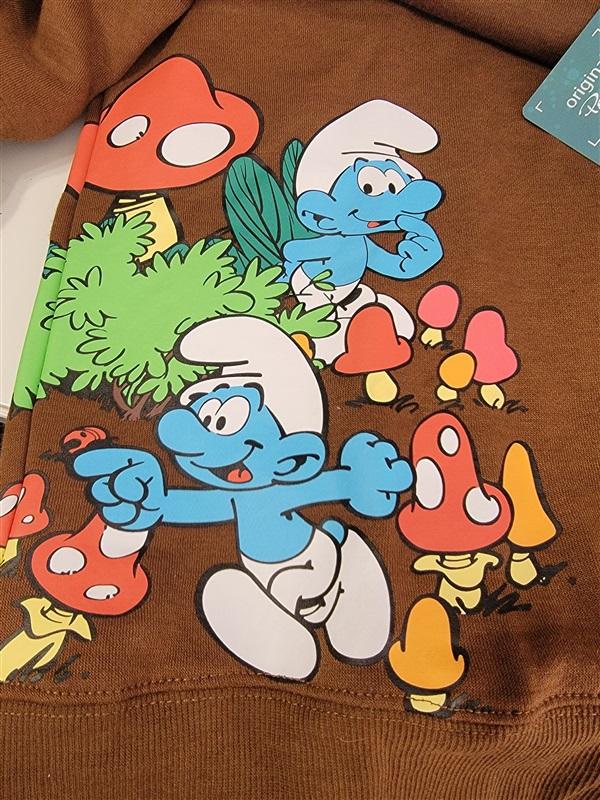 NWT Peyo Have a Smurfy Day Anniversary Sweatshirt Brown 114874