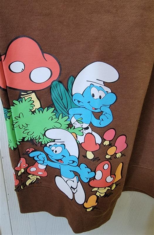 NWT Peyo Have a Smurfy Day Anniversary Sweatshirt Brown 114874