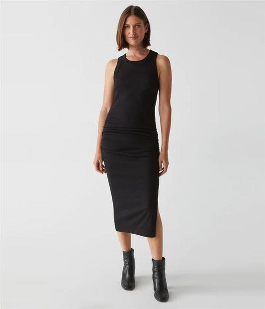NWOT Michael Stars XS Wren Ribbed Midi Sleeveless Tank Dress Navy Blue 114888