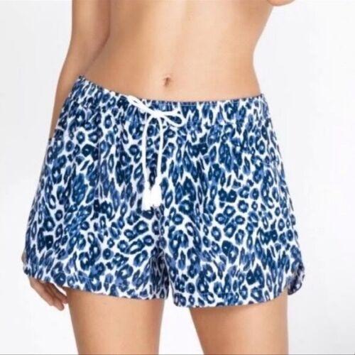 NWT Calme Johnny Was M Elastic Waist Shorts Cheetah