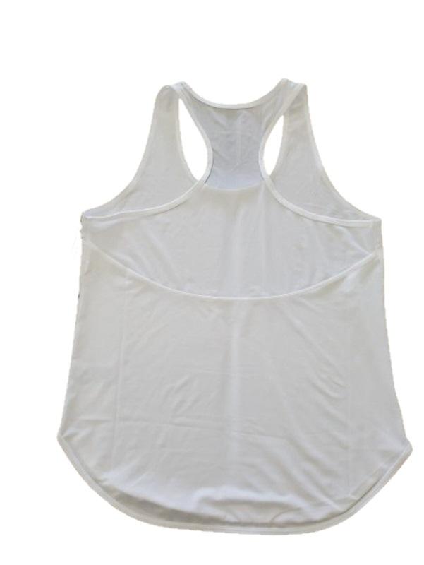 NWT Calme L Effect Draped Racer Back Tank White 114914