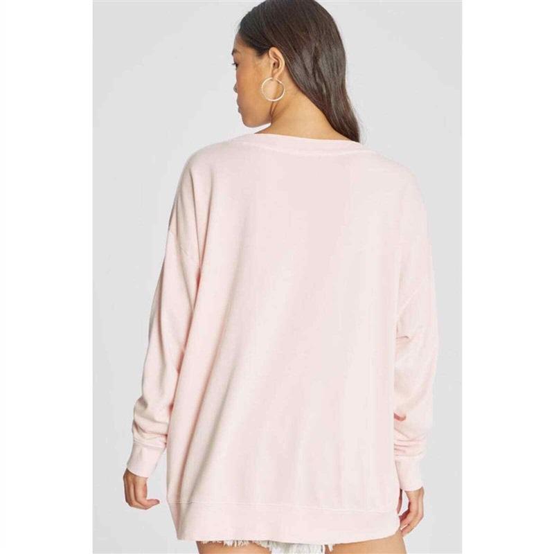 NWT Wildfox L Oversize Retro Babe Road Trip Pink Sweatshirt 114944