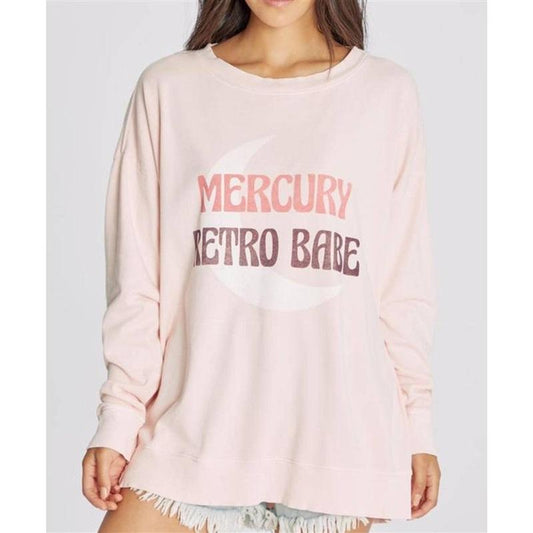 NWT Wildfox L Oversize Retro Babe Road Trip Pink Sweatshirt 114944