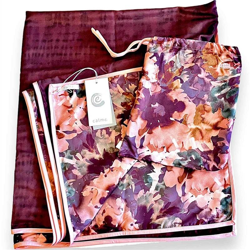 NWOT Calme Violetta Dye Yoga Towel+ Bag 40x70 114954
