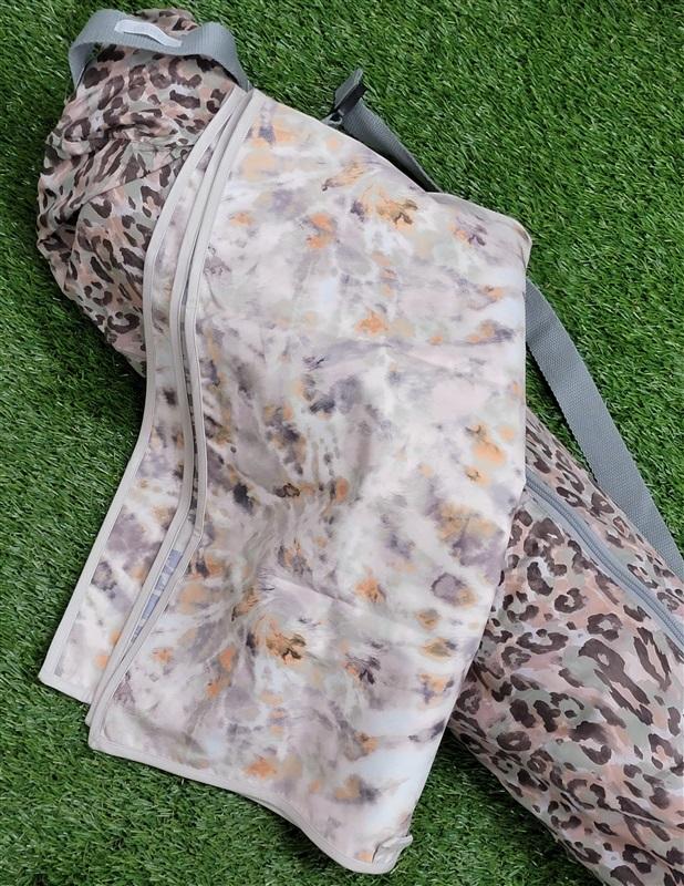 NWT Calme Tie Dye & Cheetah Print Yoga Towel+ Bag 40x70 114962