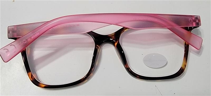 Max Studio Pink Tortoise 1.5 Square Skinny Frame Reading Glasses 115014