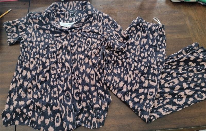 NWT Cosabella Bella Short Sleeve Top & Pants Pajama Set Mando Leo 115034
