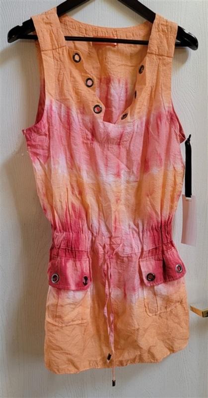 NWT Hale Bob L Cabana Ombre Corset Tie Dye Mini Dress Orange 115043