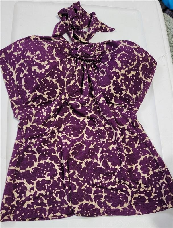 NWOT Robin Piccone M Solid Purple Halter Bandeau Tankini Swim Top 115050