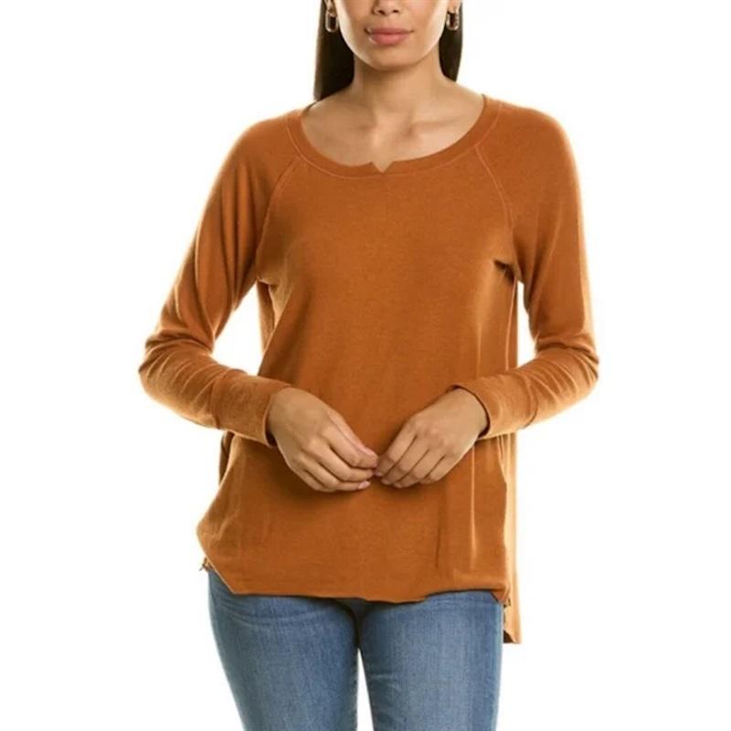 NWOT Michael Stars L Notch High-Low Tunic Top Whiskey 115054
