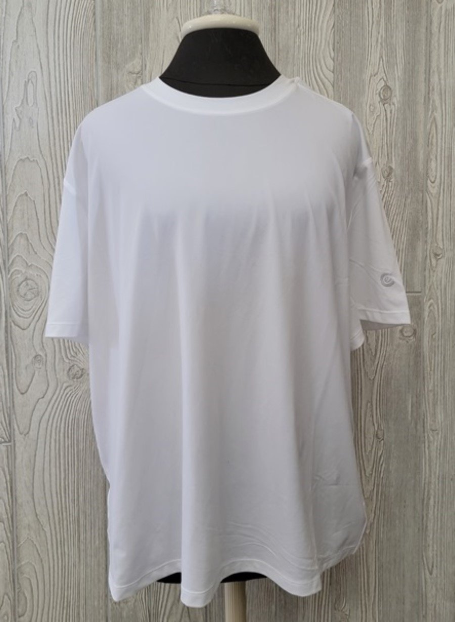 NWT Calme S Effect Drop Shoulder Tee White 115055