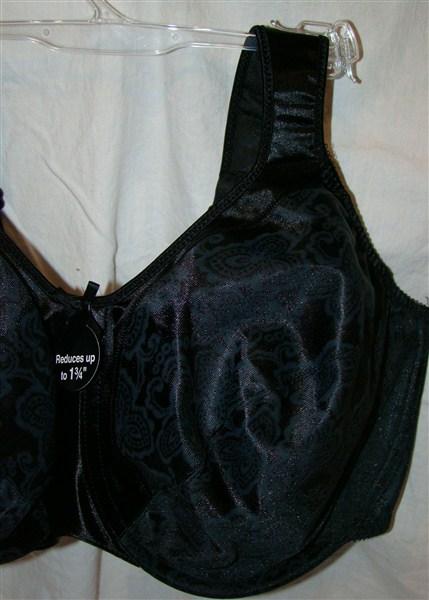 NWT Bali 42C Satin Tracings Minimizer Bra Black 3562 115073