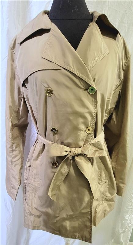 NWT Michael Kors L Basics Khaki Beige Belted Trench Rain Coat 115089