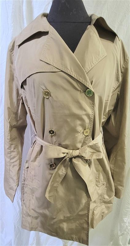 NWT Michael Kors L Basics Khaki Beige Belted Trench Rain Coat 115089