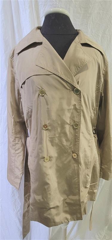 NWT Michael Kors L Basics Khaki Beige Belted Trench Rain Coat 115089