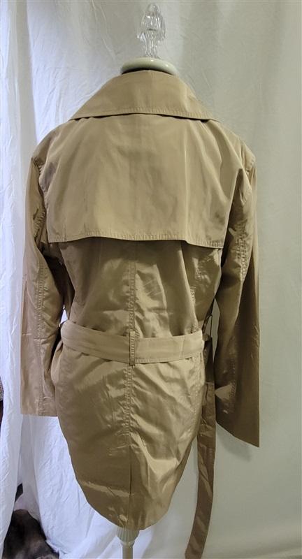 NWT Michael Kors L Basics Khaki Beige Belted Trench Rain Coat 115089