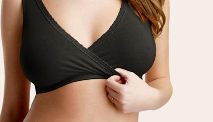 NWOT Motherhood Maternity Bella Wrap Nursing Sleep Bra Black 115099