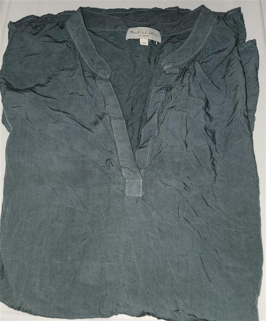NWOT Michael Stars XS 3/4 Sleeve Split Neck Tunic Blue Gray 115103