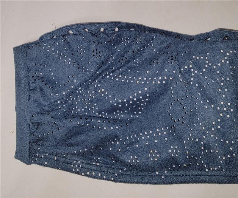 NWOT Pilyq D Blue Suede Bandeau Bikini Top 115122