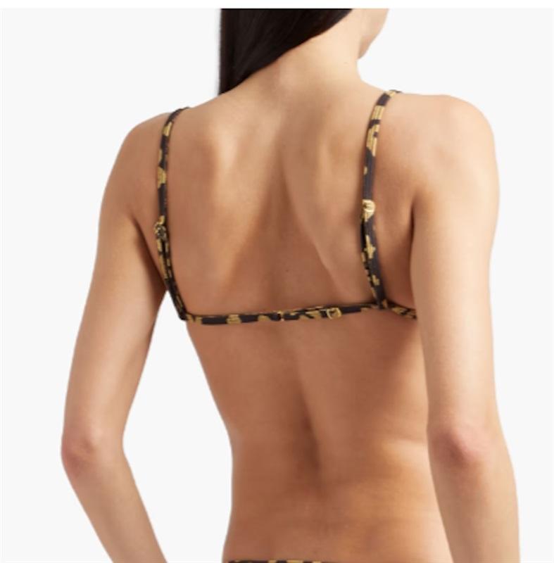 NWOT Solid & Striped S The Lulu leopard-jacquard triangle bikini top 115124