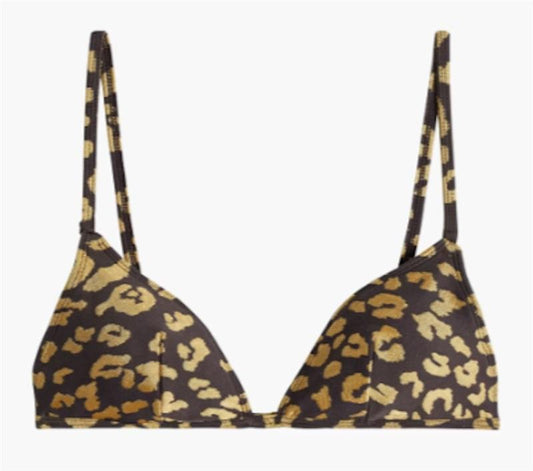 NWOT Solid & Striped S The Lulu leopard-jacquard triangle bikini top 115124