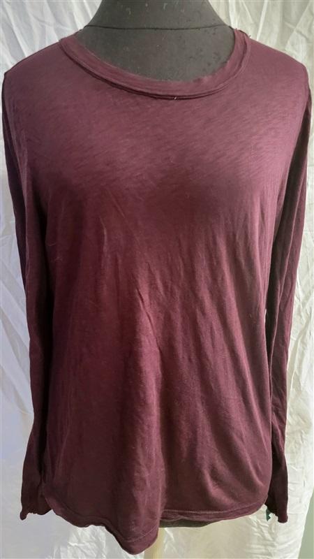 NWOT Michael Stars OS Raw Edge Tunic Top Burgundy 115135