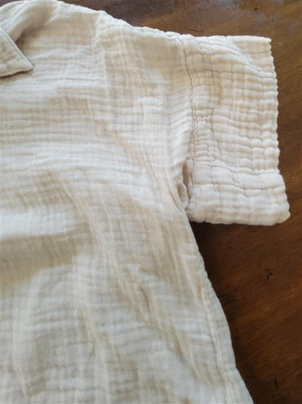 NWOT Michael Stars S Gauze Button Up Shirt Ivory Raw Edge 115138