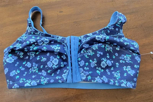 NWOT 40D Comfort Choice Wirefree Front Hook Seamless Leisure Bra Floral 115141