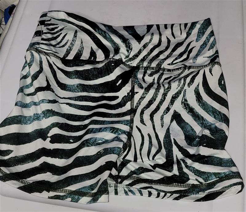 NWOT Pilyq S Tanzania Green White Zebra Swim Booty Shorts 115159