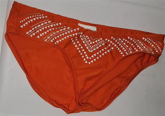 NWT Robin Piccone Rosa L Pimento orange Solid Full Bikini Swim Bottom 115166