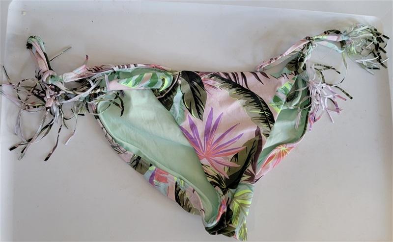 NWOT Pilyq Tropical L Side Tie Cheeky Tassel Bikini Swim Bottoms 115182