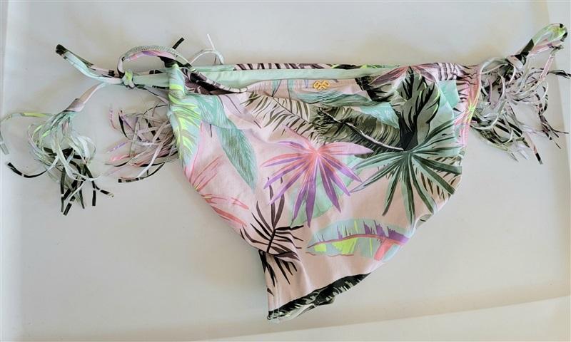 NWOT Pilyq Tropical L Side Tie Cheeky Tassel Bikini Swim Bottoms 115182