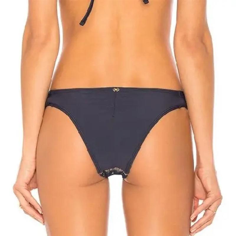 NWOT Pilyq Nautica Navy Lace Cheeky L Side Tab Bikini Swim Bottoms 115184