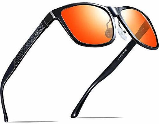 NWT Attcl Driving Ultra Light Square Thick Frame Sunglasses Red Black 115212