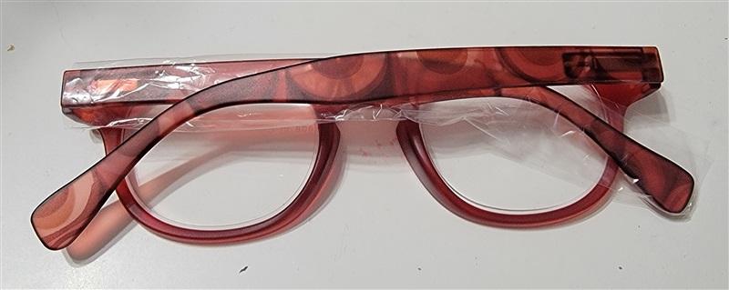 NWT CessBlue Red Sheer Round 1.50 Blue-light Reading Glasses Readers 115220