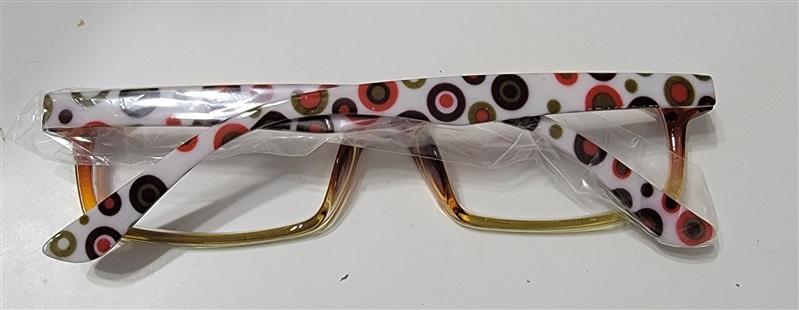 NWT Eye Keppler 1.0 Orange Sheer Polka Dot Rectangle Reading Glasses 115221