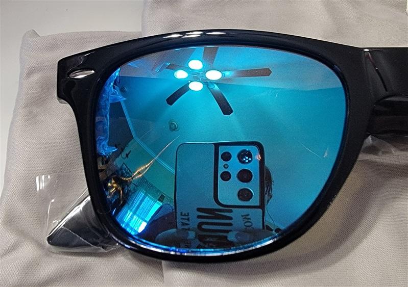 NWT Gleyemor Bright Blue Mirror Black Driving Sunglasses 115228
