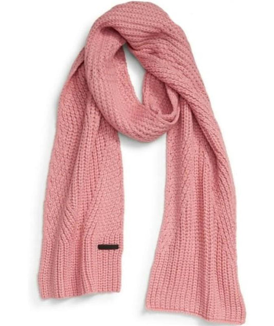 New Rebecca Minkoff Traveling Rib Knit Scarf 74x9 Pink 115245